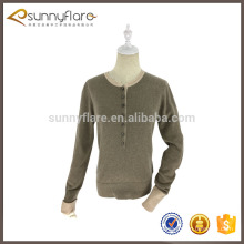 Hot sale color combination cashmere wool sweater design for women